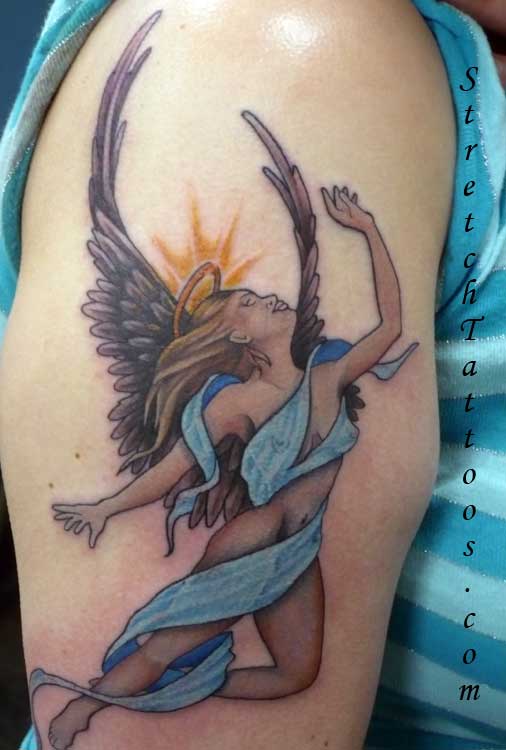 Stretch Angel Tattoo