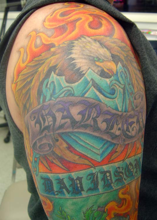 flame arm tattoo