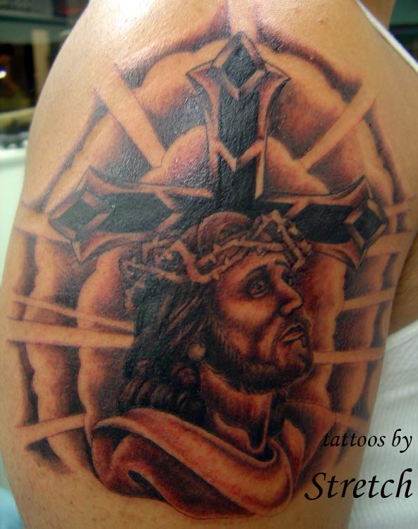 jesus cross tattoo designs. Stretch - Jesus