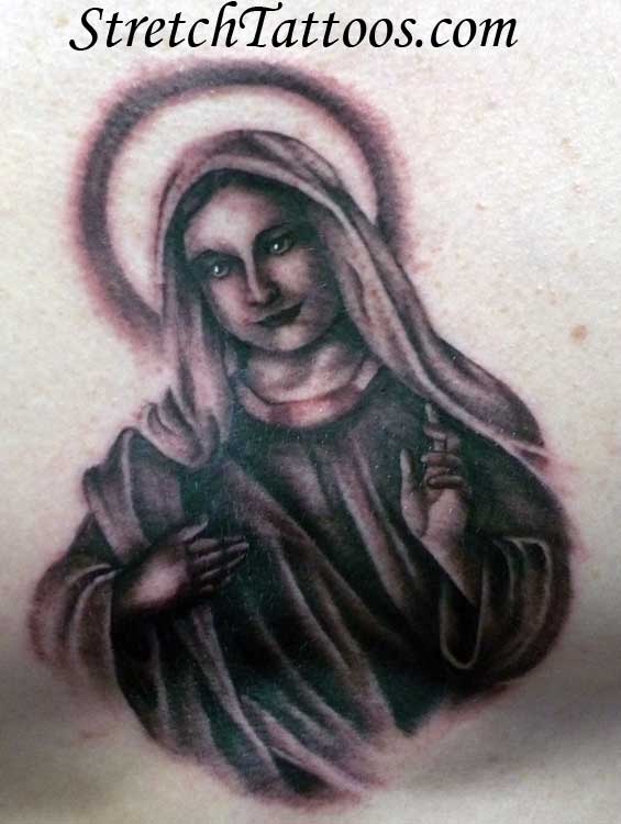 Black and Gray Virgin Mary