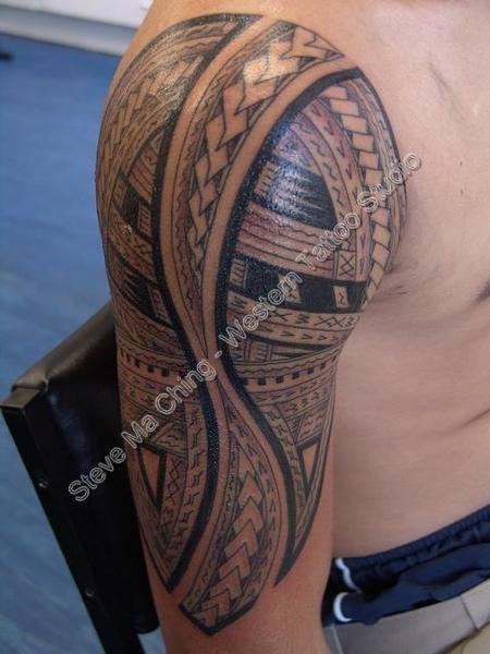 tattoos/ - Black Work Half Sleeve Tattoo - 60549