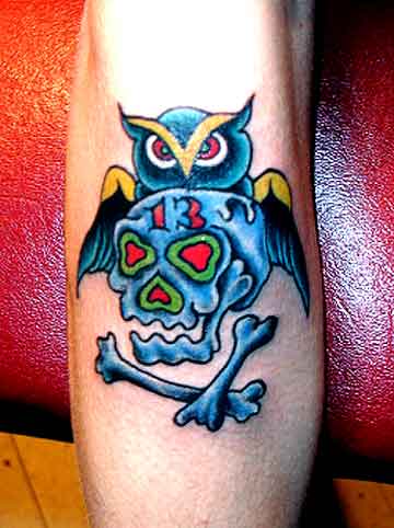 Looking for unique Traditional Old School tattoos Tattoos Owl Skull 13