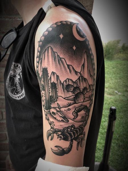 tattoos/ - Traditional desert mountain secene - 134488