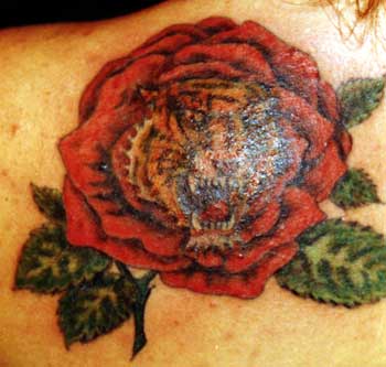 Really bad tattoo Tattoo Galleries: Tiger / Flower design