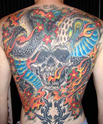 Looking for unique Japanese tattoos Tattoos Snake and Skull