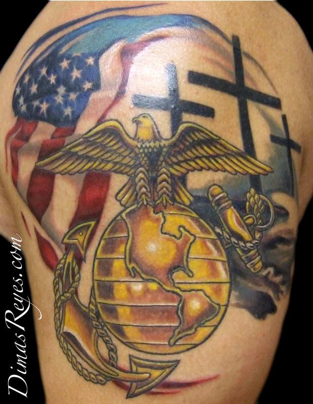 USMC Globe and Anchor Tattoo by Dimas Reyes : Tattoos