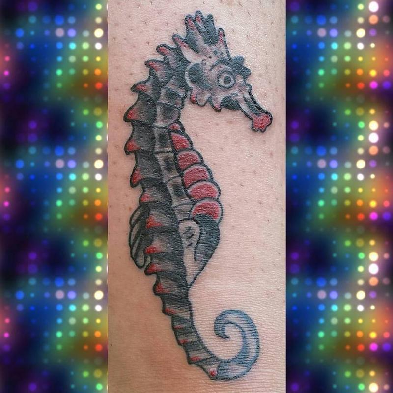 Forbidden Images Tattoo Art Studio : Tattoos : Color : American Traditional  Seahorse