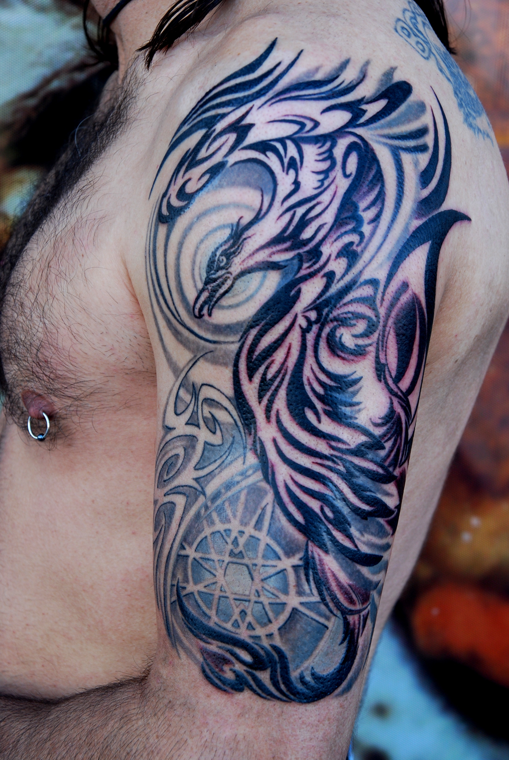 Forbidden Images Tattoo Art Studio : Tattoos : Half-Sleeve : Phoenix in  flight !