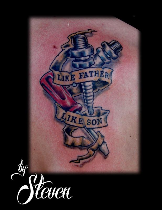 Forbidden Images Tattoo Art Studio : Tattoos : Memorial : Like Father like Son  Memorial