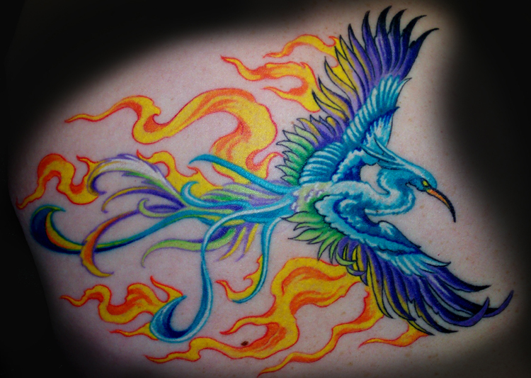 Forbidden Images Tattoo Art Studio : Tattoos : New : FLAMING PHOENIX !