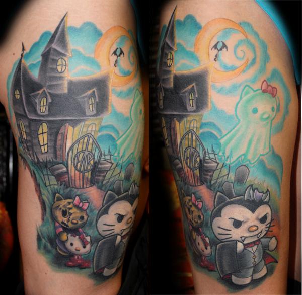 hello kitty tattoo sleeve