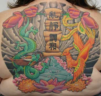 Gabriel Cece - dragon and phoenix backpiece