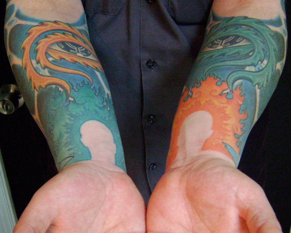 alex grey forearms by Gabriel Cece : Tattoos