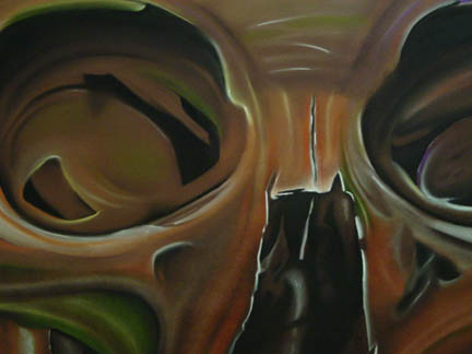 Eric Merrill - Pastel Skull, on paper