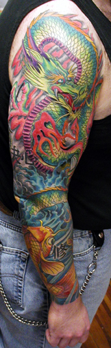 Looking for unique Traditional tattoos Tattoos? dragon koi combo