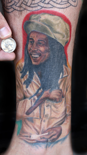 Tiny Bob Marley. Artist: Jesso - (email) Placement: Leg