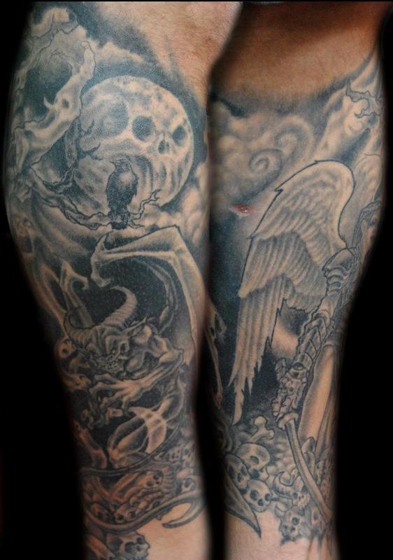 angel demon tattoo