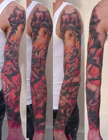 Looking for unique Tom Strom Tattoos?  hellmouth tattoo sleeve