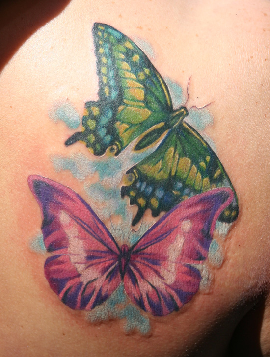 Phil Young @ Hope Gallery : Tattoos : Nature Animal Butterfly : butterflies