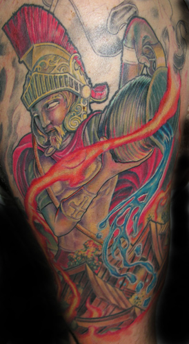 St Florian against the fire by Luca Natalini: TattooNOW